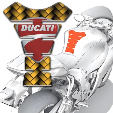Ducati  Tank Pad Protector Yellow Mosaic Design with Classic Logo 