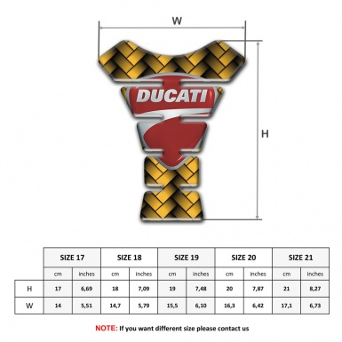 Ducati  Tank Pad Protector Yellow Mosaic Design with Classic Logo 