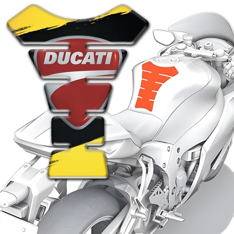 Ducati Tank Fuse Yellw Black Style with Classic Logo