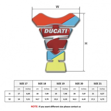 Ducati Tank Pad Motorbike Fresh Colors Print 