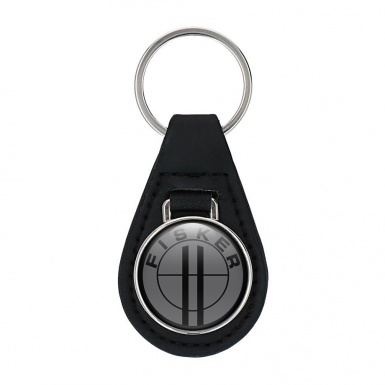 Karma Fisker Keychain Leather Dark Grey Black Ring Edition