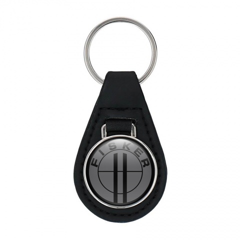 Karma Fisker Keychain Leather Dark Grey Black Ring Edition