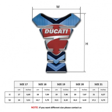 Ducati Tank Protector Dark and light Blue Print 