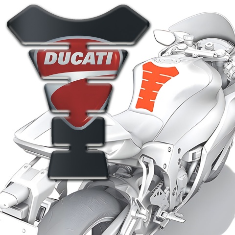 Ducati Tank Pad Protector Graphite Effect Print 
