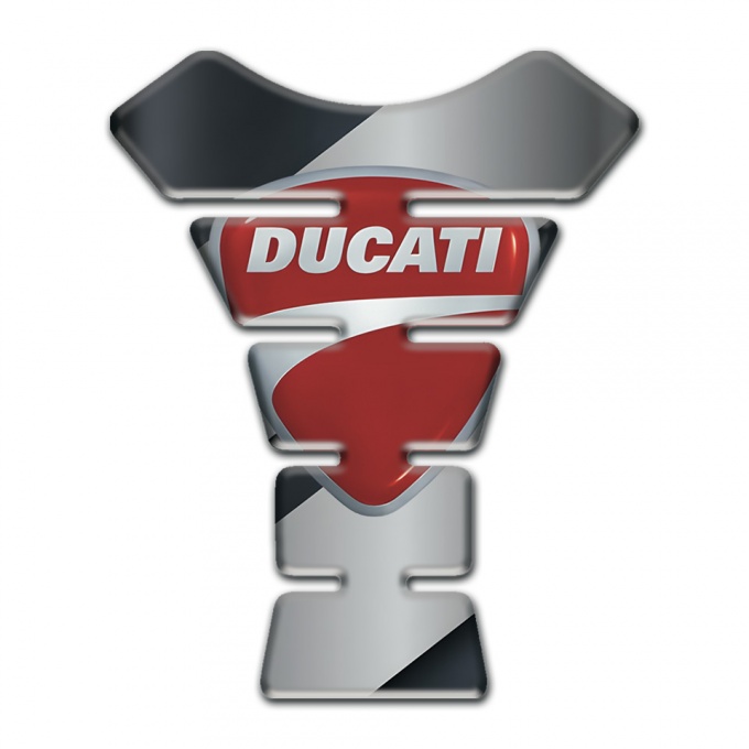Ducati  Tank Fuse Gray Diagonal Band Base and Glassic Logo Style 