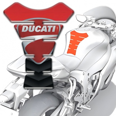 Ducati Tank Pad Motorbike Red Motive Print 