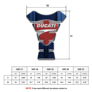 Ducati Tank Guard Pads Dark Blue Decoration with Classic Logo Style