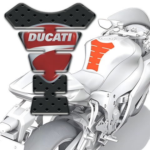 Ducati Tank Pad Protector Perforated Rubber Print 