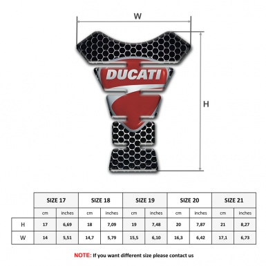 Ducati Tank Pad Motorbike Perforated Steel Edition with Classic Logo