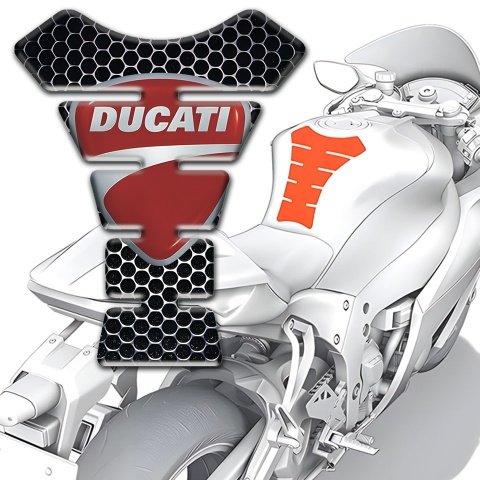 Ducati Tank Pad Motorbike Perforated Steel Edition with Classic Logo 
