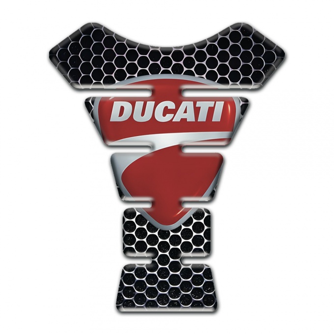 Ducati Tank Pad Motorbike Perforated Steel Edition with Classic Logo