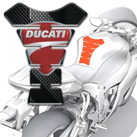 Ducati Tank Protector Black Gray Base Decoration with Classic Logo 