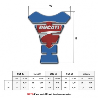Ducati Tank Pad Protector Blue Print with Classic Logo 