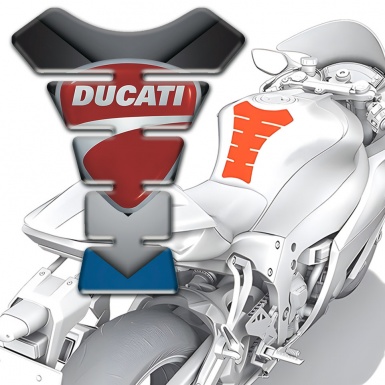 Ducati Tank Pad Protector V Shape Design print with Classic Logo 