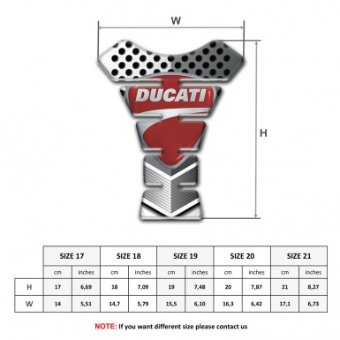 Ducati Tank Protector White Gray Perforated Base Classic Logo Style 