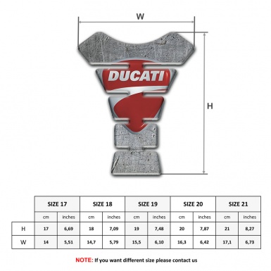 Ducati Tank Pad Protector Stone Effect Design with Classic Logo 