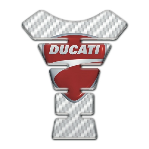 Ducati Tank Guard Pads White Carbon Print 