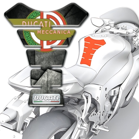 Ducati Tank Protector Mixed Gray Black base New Style Logo 