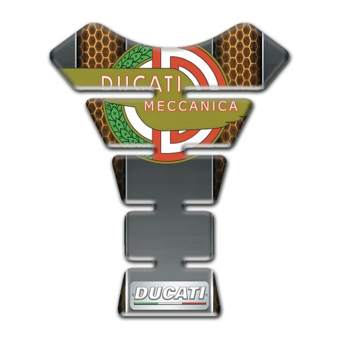 Ducati Tank Pad Protector Copper Honeycomb Motive Basis Multicolored Logo 
