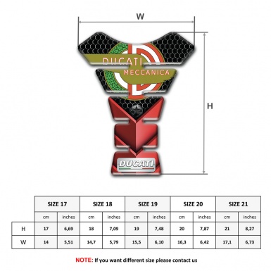 Ducati Tank Guard Pads Red Black Design with Multicor Logo Style 