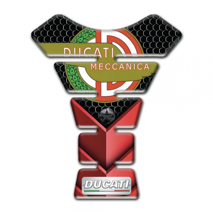 Ducati Tank Guard Pads Red Black Design with Multicor Logo Style 