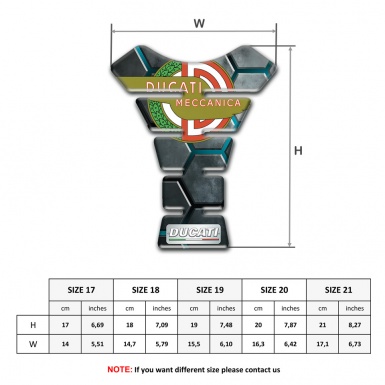 Ducati Tank Pad Protector Gray Turquoise Base and New Logo Style 