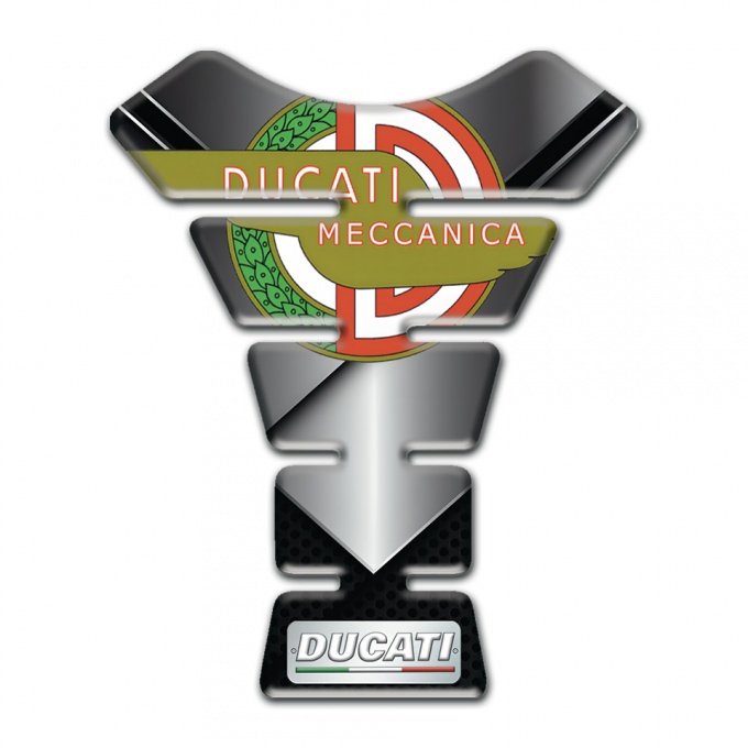 Ducati Tank Pad Motorbike Chromed Base with Modern Logo 