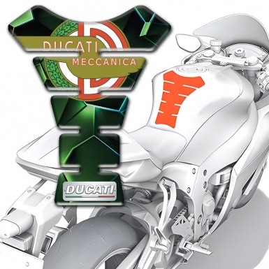 Ducati Tank Pad Protector Green Diamond with New Logo Model 