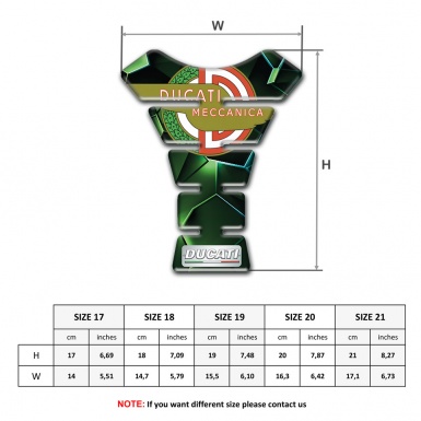 Ducati Tank Pad Protector Green Diamond with New Logo Model 