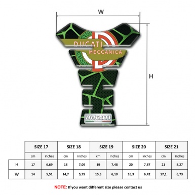 Ducati Tank Protector Black with Green Patterns Design Base and Modern logo 