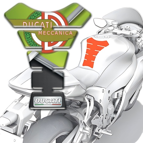Ducati Tank Fuse Green Black Base and Modern Logo Style 