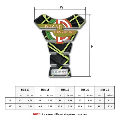 Ducati Tank Pad Motorbike Black with Green Stripes Base and Modern logo 