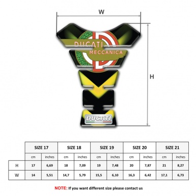 Ducati Tank Protector Black Base with Green Yellow Patterns and Modern Logo Design 