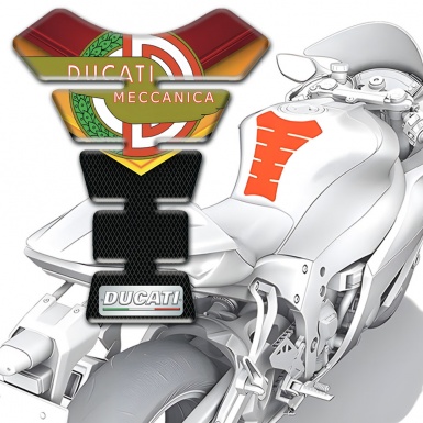 Ducati Tank Fuse Fire Colors Motive with Modern Logo 