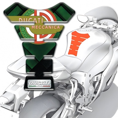 Ducati Tank Pad Motorbike Green Parts Base Design with Modern Logo 