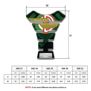Ducati Tank Pad Motorbike Green Parts Base Design with Modern Logo 