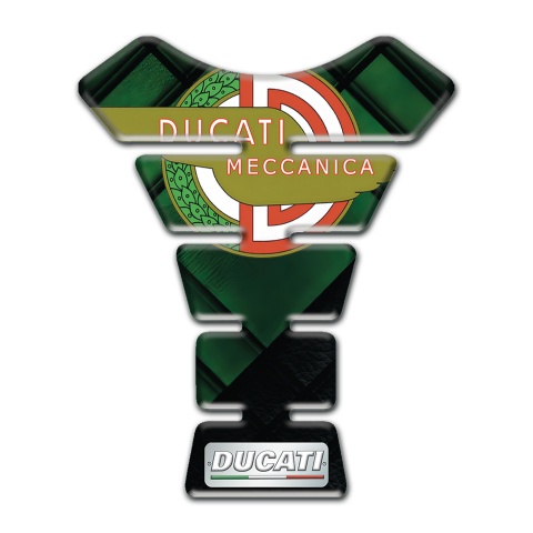 Ducati Tank Pad Motorbike Green Parts Base Design with Modern Logo 