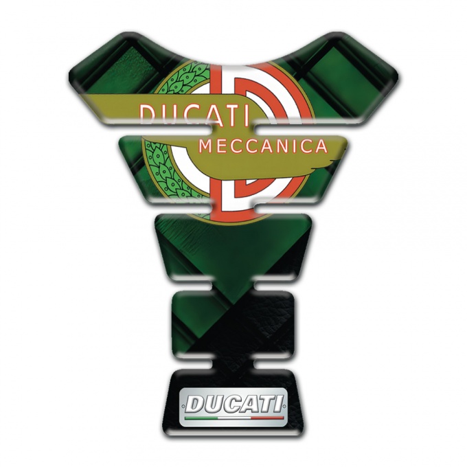 Ducati Tank Pad Motorbike Green Parts Base Design with Modern Logo 