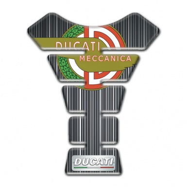 Ducati Tank Guard Pads Gray with White Stripes Base Modern Logo 