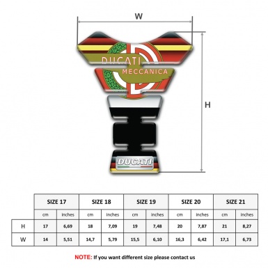 Ducati Tank Pad Protector Multicolored Decoration with Modern Logo Style 