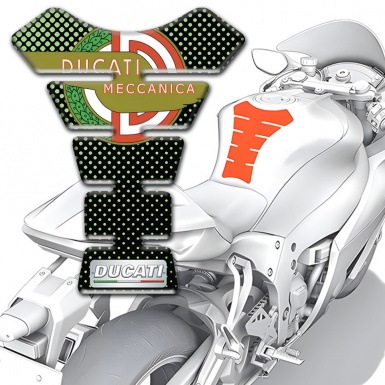 Ducati Tank Protector Green Dots Base Modern Logo Style 