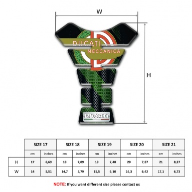 Ducati Tank Pad Protector Black Green Bands Base with Modern Logo 