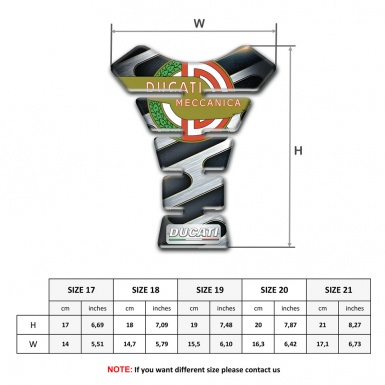 Ducati Tank Fuse Metal Detail Base Style and Modern Logo 