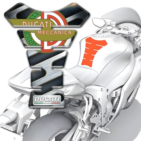 Ducati Tank Fuse Metal Detail Base Style and Modern Logo 
