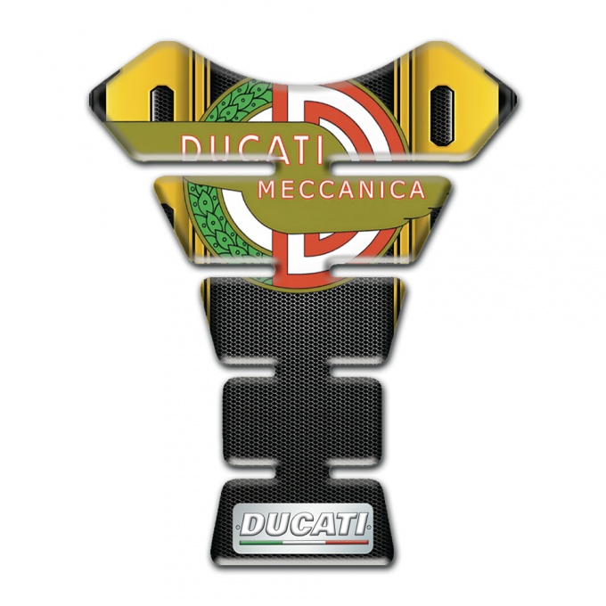 Ducati Tank Guard Pads Black Yellow Decoration with Modern Logo Style 
