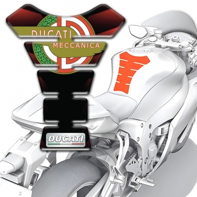 Ducati Tank Fuse Red Waves Effect with Modern Logo 