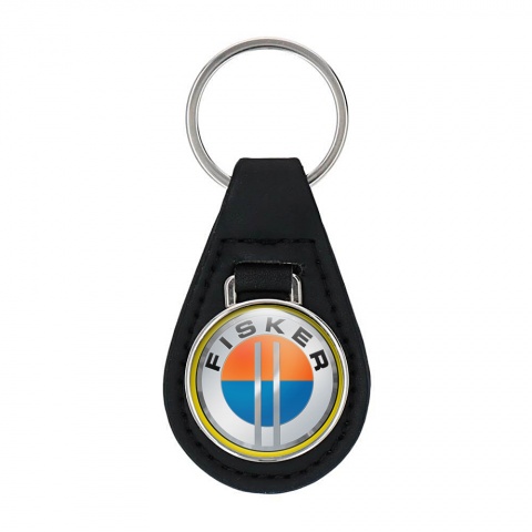 Karma Fisker Leather Keychain Silver Yellow Ring Color Edition