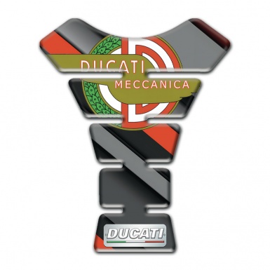 Ducati Tank Pad Motorbike Diagonal Orange Gray Decoration New Logo Style 