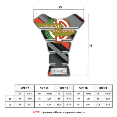 Ducati Tank Pad Motorbike Diagonal Orange Gray Decoration New Logo Style 
