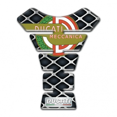 Ducati Tank Guard Pads Large Metal Mesh Design with Modern Logo 